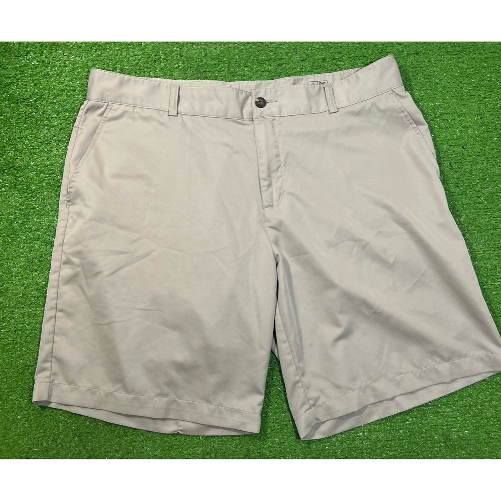 Adidas Golf Shorts Men's Size 38 Khaki Climalite Stretch Flat Front Performance